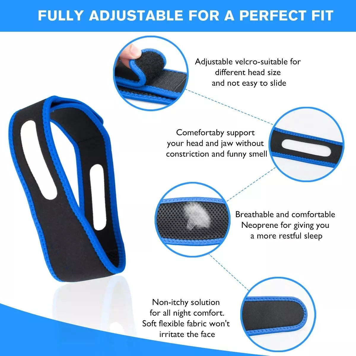 Stop Snoring Chin Strap ,Comfortable Natural Snoring Solution Snore Stopper!