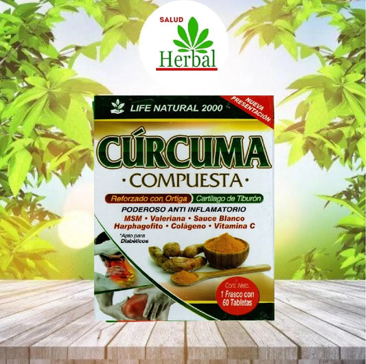 Lot of 10 Curcuma Compuesta/Compound Turmeric-Digestion.Liver/Higado.Dolores/Aches & Pains